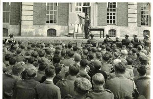 A photograph of Radley Viscount Montgomery of Alamein addresses Radley JTC, 1947.