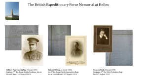 Radleians commemorated on the Helles Memorial - Gilbert Pige-Leschallas, Robert Wilson and Francis York