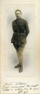 John Wheen, Capt 1st Bn Liverpool Regt. Missing, presumed kia, 14 May 1915