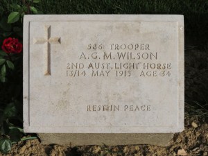 The grave of A Maryon-Wilson at Shrapnel Valley. Photo David Bennett, 18 May 2015