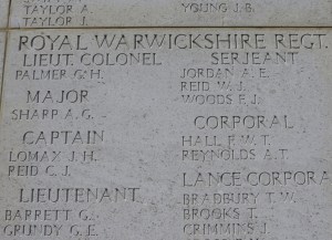 Cecil Palmer commemorated on the Helles Memorial.  Photo David Bennett, 18 May 2015