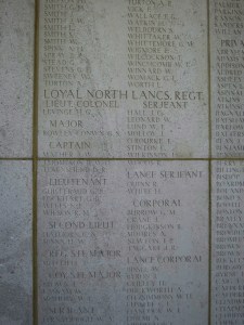 Robert Wilson commemorated on the Helles Memorial.  Photo David Bennett, 18 May 2015