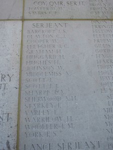 Francis York commemorated on the Helles Memorial.  Photo David Bennett, 18 May 2015