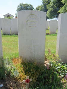 The grave of Charles Wright at Serre Road Cemetery. Photographed for 'Marching in Memory' in aid of Combat Stress, July 2015