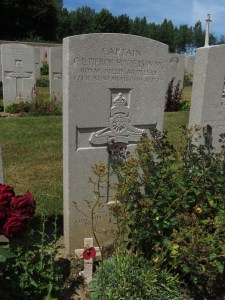 The grave of Charles Henderson at Flatiron Copse Cemetery. Photographed for 'Marching in Memory' for Combat Stress, July 2015