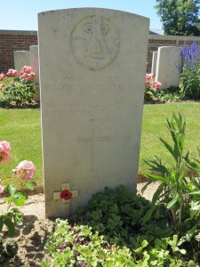The grave of Theo Ionidesw at Couincourt Cemetery. Photographed for 'Marching in Memory' for Combat Stress, July 2015