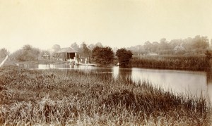 Henry Taunt. Radley's first boathouse on the River Thames, c1890
