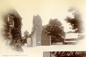 Henry Taunt. Clock Tower c1890, with the ceiling of School from the overlapping photo in the album