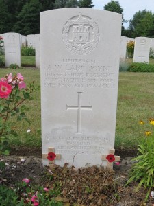 The grave of Albert Lane-Joynt, Guards Cemetery.  Photographed for 'Marching in Memory' for Combat Stress, July 2015