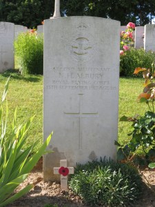 The grave of Norman Albury at Aveloy.  Photographed for Marching in Memory, July 2015