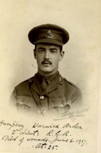 2nd Lt Humphrey Arden, Royal Garrison Artillery. Died 6th June 1917