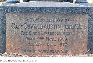The grave of Oswald Reid at Braamfontein Cemetery, Johannesburg