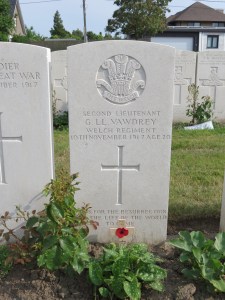The grave of Gilbert Vawdrey ar Duhallow. Photographed for Marching in Memory, July 2015